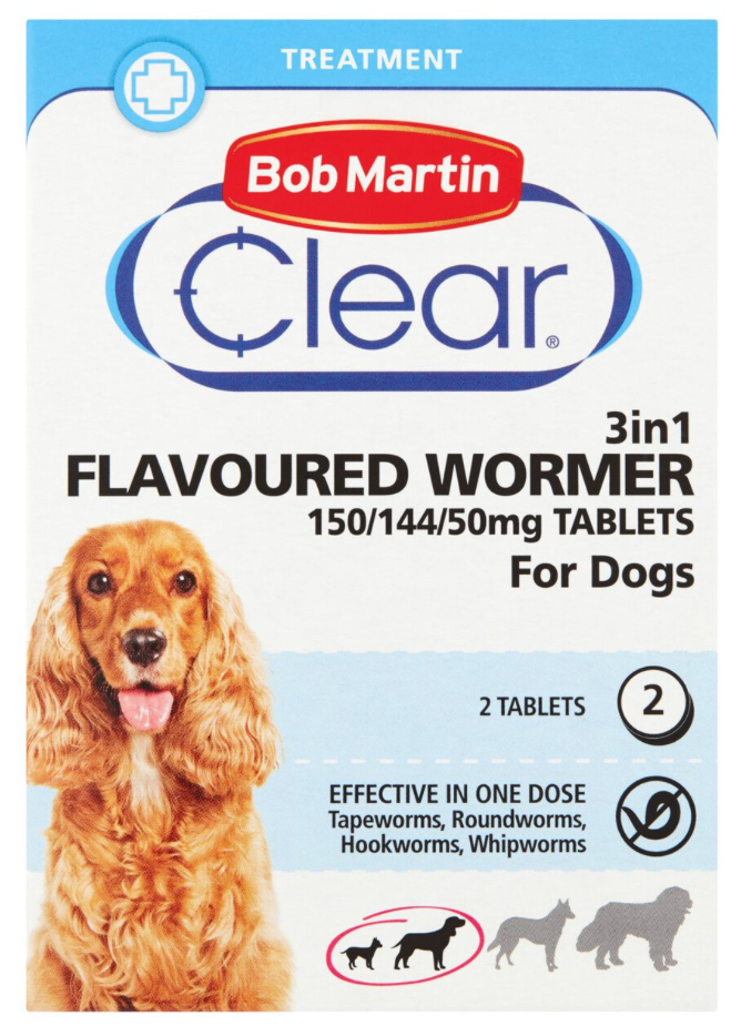Bob Martin 3in1 Dewormer Tablets for dogs 2 per pack